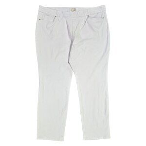 Coldwater Creek White Knit Denim Mid Rise Pull On Straight Leg Jeans Beachy